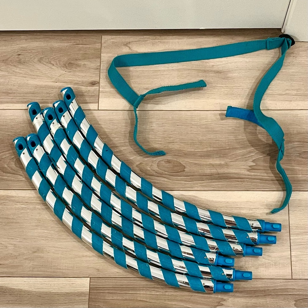Hoopnautica Weighted Silver and Blue Travel Hula Hoop